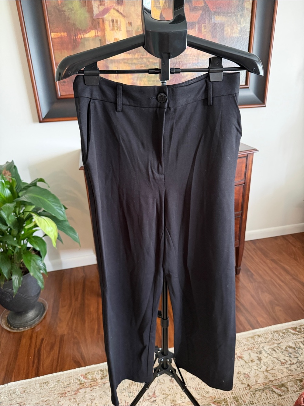 Women's Black Straight-Leg Dress Trousers